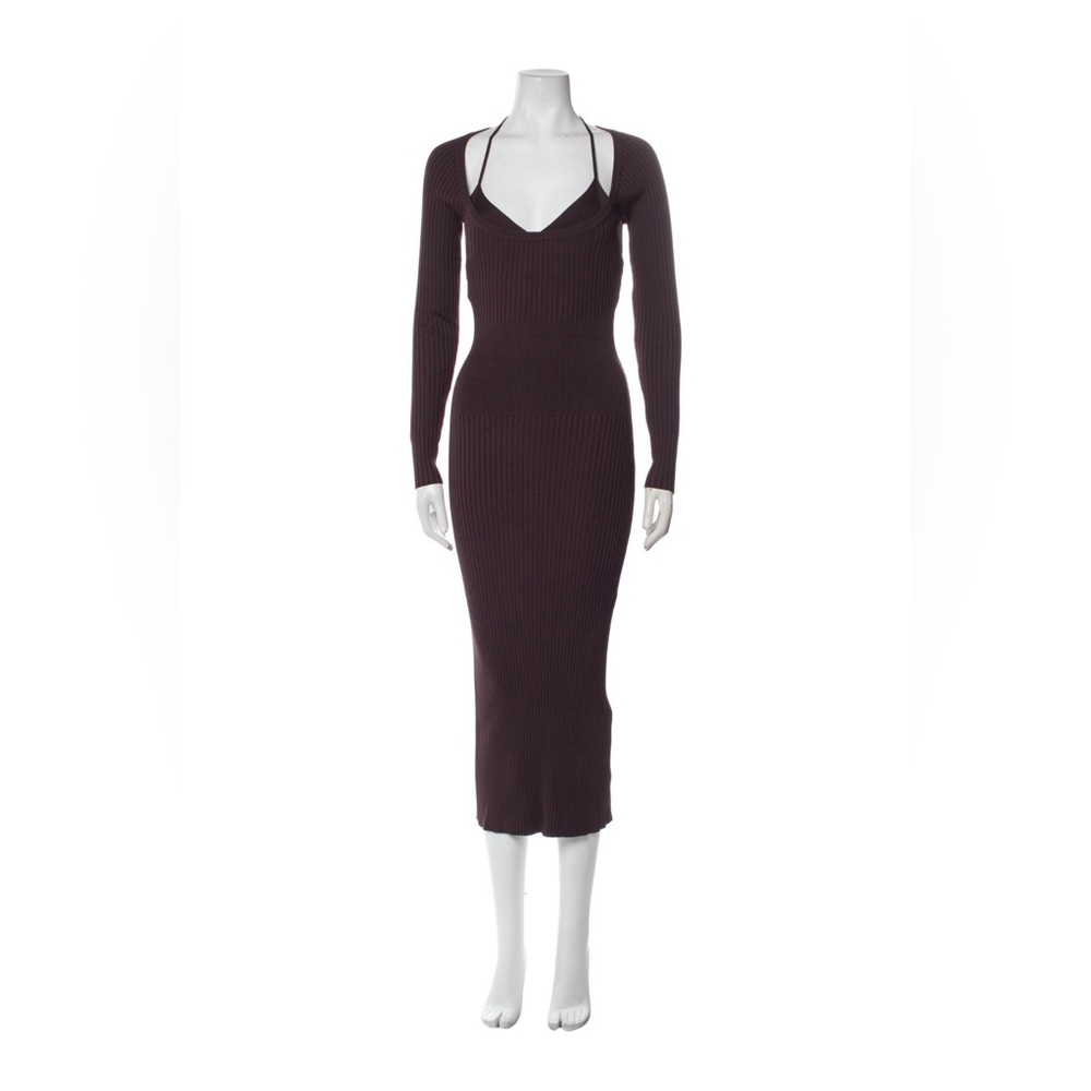 SIMKHAI Liza Brown Midi Dress with Halter Bra size XS